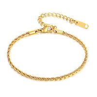Classic Style Solid Color Stainless Steel Plating 18k Gold Plated Bracelets main image 4