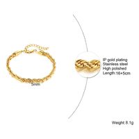 Classic Style Solid Color Stainless Steel Plating 18k Gold Plated Bracelets sku image 1