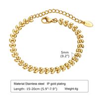 Retro Solid Color Stainless Steel Plating Inlay Zircon Gold Plated Bracelets sku image 1