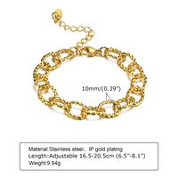 Retro Solid Color Stainless Steel Plating Inlay Zircon Gold Plated Bracelets sku image 4
