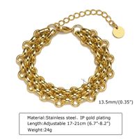 Retro Solid Color Stainless Steel Plating Inlay Zircon Gold Plated Bracelets sku image 6