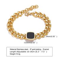 Retro Solid Color Stainless Steel Plating Inlay Zircon Gold Plated Bracelets sku image 8