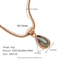 Vintage Style Classic Style Water Droplets Stainless Steel Plating Inlay Rhinestones 18k Gold Plated Pendant Necklace sku image 1