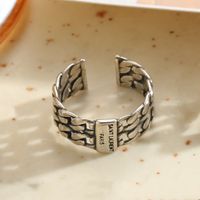 Commute Letter Copper Plating Silver Plated Open Rings sku image 5