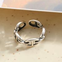 Commute Letter Copper Plating Silver Plated Open Rings sku image 2