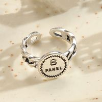 Commute Letter Copper Plating Silver Plated Open Rings sku image 3