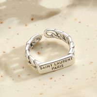 Commute Letter Copper Plating Silver Plated Open Rings sku image 1