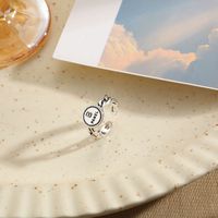 Commute Letter Copper Plating Silver Plated Open Rings main image 4