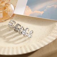 Commute Letter Copper Plating Silver Plated Open Rings main image 1