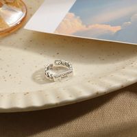 Commute Letter Copper Plating Silver Plated Open Rings main image 6