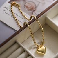 Simple Style Commute Heart Shape Copper Plating 18k Gold Plated Pendant Necklace main image 4