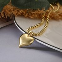 Simple Style Commute Heart Shape Copper Plating 18k Gold Plated Pendant Necklace main image 3