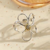 Vintage Style Flower Copper Asymmetrical Open Rings sku image 6