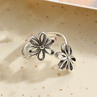 Vintage-stil Blume Kupfer Asymmetrisch Offener Ring sku image 5