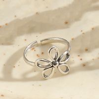Vintage Style Flower Copper Asymmetrical Open Rings sku image 2