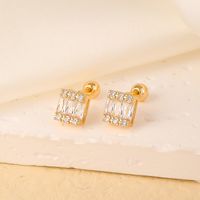 1 Pair Elegant Sweet Swan Flower Butterfly Plating Inlay 304 Stainless Steel Copper Zircon Gold Plated Ear Studs sku image 9