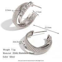 Hip-hop Retro Solid Color Stainless Steel Inlay Rhinestones Rings Earrings Necklace sku image 1