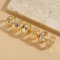Elegant Luxurious Heart Shape Copper Plating Inlay Zircon 14k Gold Plated Open Rings main image 8