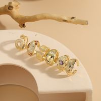 Elegant Luxuriös Herzform Kupfer Überzug Inlay Zirkon 14 Karat Vergoldet Offener Ring main image 3