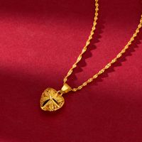 Klassischer Stil Herzform Messing Überzug Vergoldet Halskette Mit Anhänger main image 5