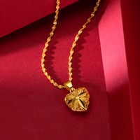 Classic Style Heart Shape Brass Plating Gold Plated Pendant Necklace main image 1
