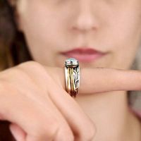 Retro Geometric Alloy Inlay Artificial Gemstones Women's Rings main image 3