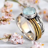 Retro Geometric Alloy Inlay Artificial Gemstones Women's Rings sku image 3