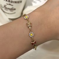 Wholesale Jewelry Simple Style Flower Alloy Gold Plated Plating Bracelets main image 3