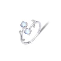 Simple Style Flower Sterling Silver Glass Stone Open Rings In Bulk main image 3