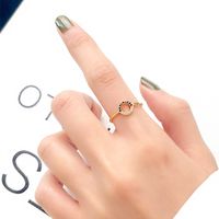 Wholesale Simple Style Solid Color Copper Plating Inlay Silver Plated Rhinestones Rings main image 2
