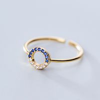 Wholesale Simple Style Solid Color Copper Plating Inlay Silver Plated Rhinestones Rings sku image 1