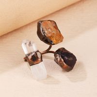 Retro Round Artificial Crystal Inlay Crystal Women's Open Rings sku image 1