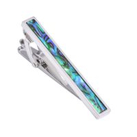 Premium Natural Pearl Shell Tie Clip Deep Sea Abalone Fritillary Shirt Suit Tie Clip Wedding Business Gift sku image 4