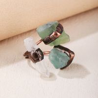 Retro Round Artificial Crystal Inlay Crystal Women's Open Rings sku image 2