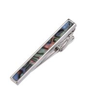 Premium Natural Pearl Shell Tie Clip Deep Sea Abalone Fritillary Shirt Suit Tie Clip Wedding Business Gift sku image 3