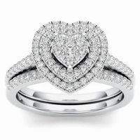 Simple Style Heart Shape Alloy Inlay Zircon Women's Rings main image 3