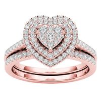 Simple Style Heart Shape Alloy Inlay Zircon Women's Rings main image 2