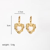 1 Pair Elegant Retro Oval Heart Shape Enamel Plating Inlay Copper Natural Stone Malachite Shell 18k Gold Plated Drop Earrings sku image 3