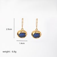 1 Pair Elegant Retro Oval Heart Shape Enamel Plating Inlay Copper Natural Stone Malachite Shell 18k Gold Plated Drop Earrings sku image 5