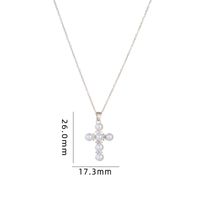 Retro Cross Copper Inlay Zircon Pendant Necklace sku image 46