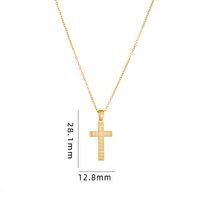 Retro Cross Copper Inlay Zircon Pendant Necklace sku image 19