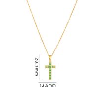 Retro Cross Copper Inlay Zircon Pendant Necklace sku image 20