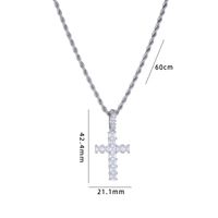 Retro Cross Copper Inlay Zircon Pendant Necklace sku image 104