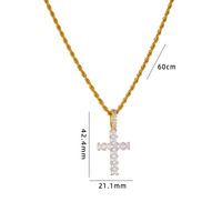 Retro Kreuzen Kupfer Inlay Zirkon Halskette Mit Anhänger sku image 103