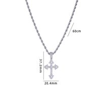 Retro Cross Copper Inlay Zircon Pendant Necklace sku image 100