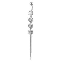 Casual Geometric Stainless Steel Inlay Zircon Belly Ring main image 2