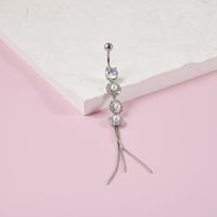 Casual Geometric Stainless Steel Inlay Zircon Belly Ring main image 3