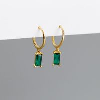 1 Pair Modern Style Square Inlay Copper Zircon Earrings main image 5