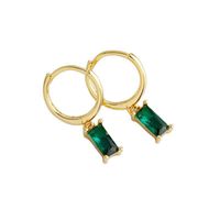 1 Pair Modern Style Square Inlay Copper Zircon Earrings main image 3