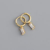 1 Pair Modern Style Square Inlay Copper Zircon Earrings sku image 7